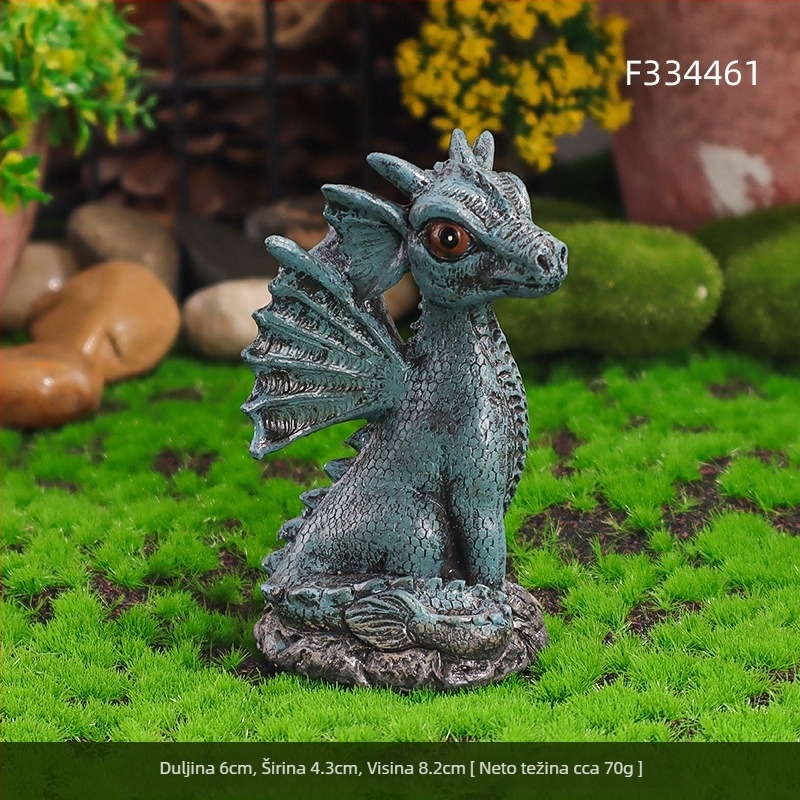 Smolene mini gradske figure za mikro pejzaž: dinosaurus, vila i elf, pastoralni stil, polu-ručna izrada, kartonsko pakiranje