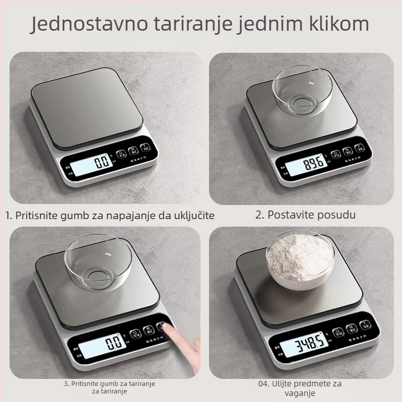 Elektronička kuhinjska vaga visoke preciznosti za pečenje i hranu, model 100