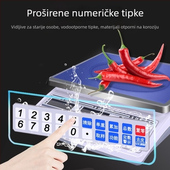 Pu Chun Jsa Series industrijska elektronička vaga – visoka preciznost mjerenja i brojanja, 30 kg kapacitet, napajanje baterijom ili mrežno