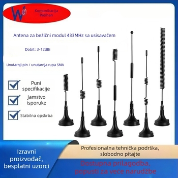 LoRa antena s visokim ziskom 12 dBi, 433 MHz, antena za bežični modul s usisnom čašom WEIHAN