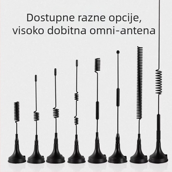LoRa antena s visokim ziskom 12 dBi, 433 MHz, antena za bežični modul s usisnom čašom WEIHAN