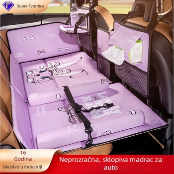 Sklopiva postelja za stražnju sjedalu automobila – materijali: umjetna koža i Oxford tkanina, model KT 0615 BS, težina 6,72 kg, nosivost 300 kg, bez nadutja