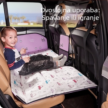 Sklopiva postelja za stražnju sjedalu automobila – materijali: umjetna koža i Oxford tkanina, model KT 0615 BS, težina 6,72 kg, nosivost 300 kg, bez nadutja
