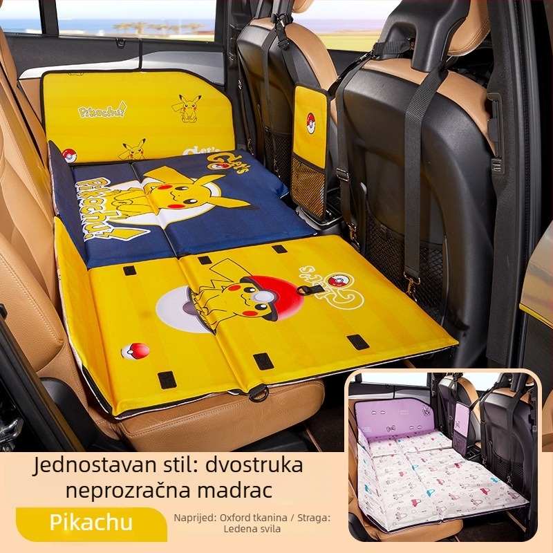 Sklopiva postelja za stražnju sjedalu automobila – materijali: umjetna koža i Oxford tkanina, model KT 0615 BS, težina 6,72 kg, nosivost 300 kg, bez nadutja