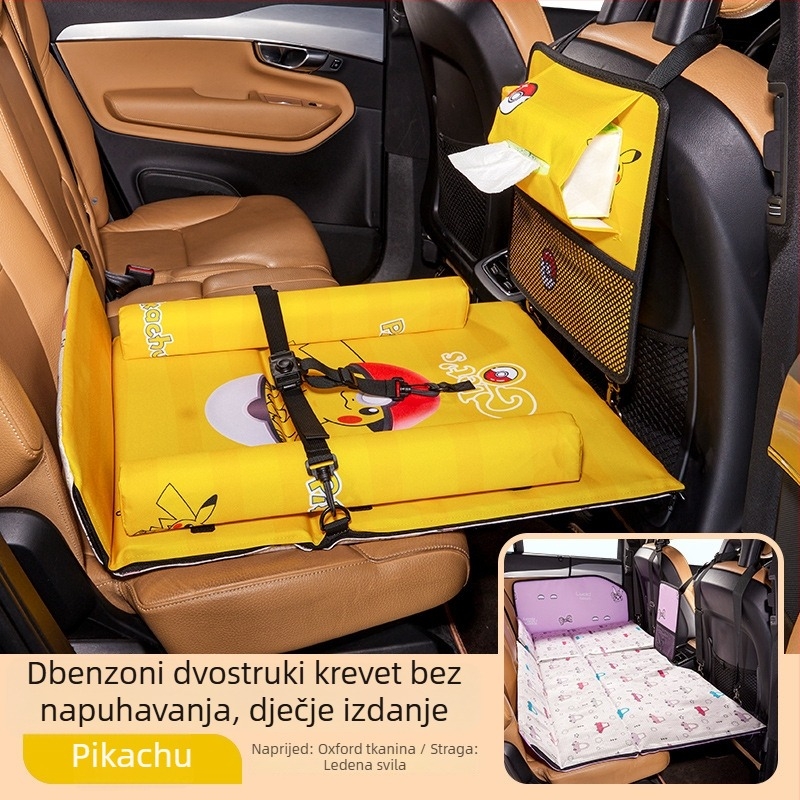 Sklopiva postelja za stražnju sjedalu automobila – materijali: umjetna koža i Oxford tkanina, model KT 0615 BS, težina 6,72 kg, nosivost 300 kg, bez nadutja