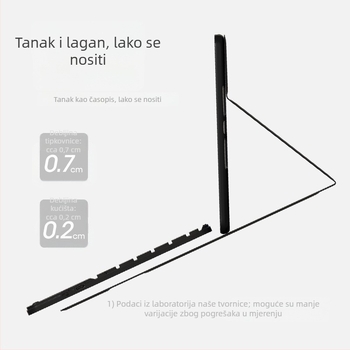 10-inčna Bluetooth tipkovnica s osvjetljenjem i dodirnom funkcijom, za iPad i tablete, ultra-tanka s magnetskim držačem
