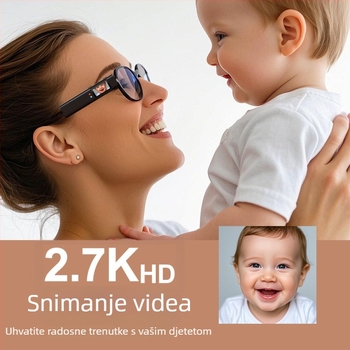 S110 naočale za snimanje na glavi – plastična rama, dodirno upravljanje, bežični domet do 5 m, izdanje 2025