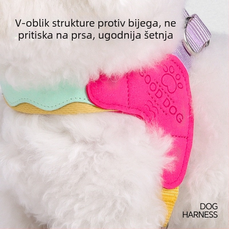 Prsni remen za psa, prozračni poliester, podesiva