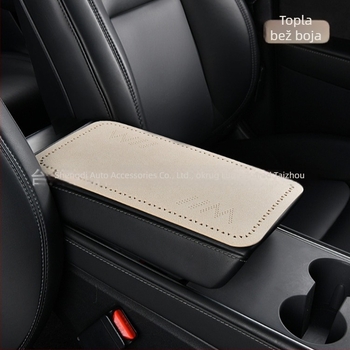 Podložak za auto - ultra-tanka plišana središnja naslon za ruku navlaka, trokutaste perforacije, univerzalno za sve sezone, PU materijal, mogućnost ispisa logotipa