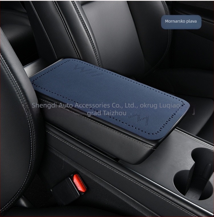 Podložak za auto - ultra-tanka plišana središnja naslon za ruku navlaka, trokutaste perforacije, univerzalno za sve sezone, PU materijal, mogućnost ispisa logotipa