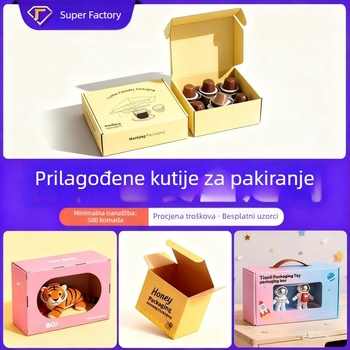 Prilagođena kutija za pakiranje od kraft papira s preklopnim kartonom, 350 gsm, toplinsko utiskivanje, srebrno utiskivanje, UV tisak i reljef — Tianli