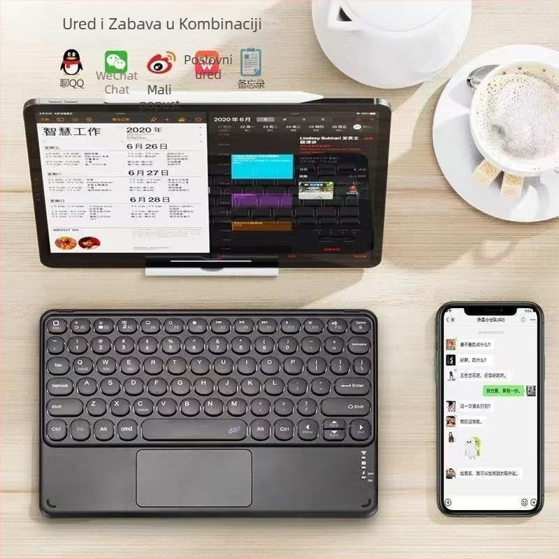 Bežična Bluetooth tipkovnica s touchpedom, kompatibilna s iPadom, Huawei i Xiaomi tabletima i pametnim telefonima