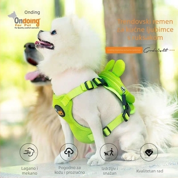 Vest-stilni kaiš za psa s cartoon dizajnom, materijal: sandwich mesh, kategorija: kaiševi i užadi za kućne ljubimce, neproduživ, marka: Druga