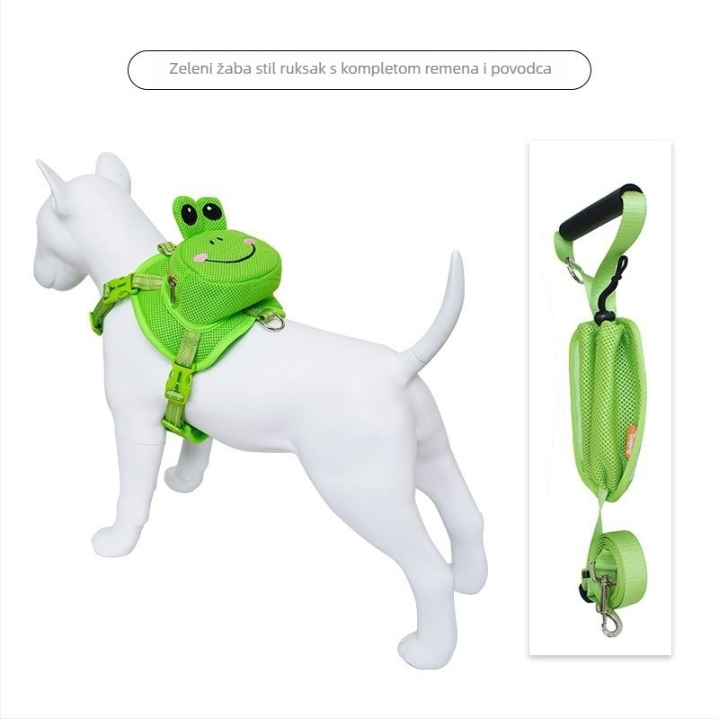 Vest-stilni kaiš za psa s cartoon dizajnom, materijal: sandwich mesh, kategorija: kaiševi i užadi za kućne ljubimce, neproduživ, marka: Druga