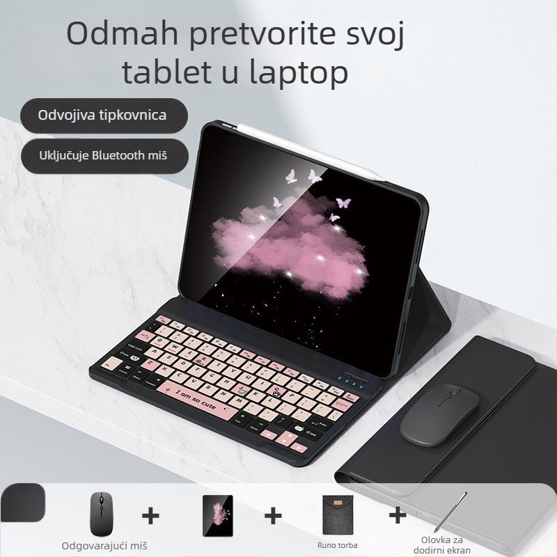 Zaštitna futrola s tipkovnicom za Apple iPad Pro 11, 11‑tipkovnica s numeričkim keypadom, Bluetooth, crtani dizajn