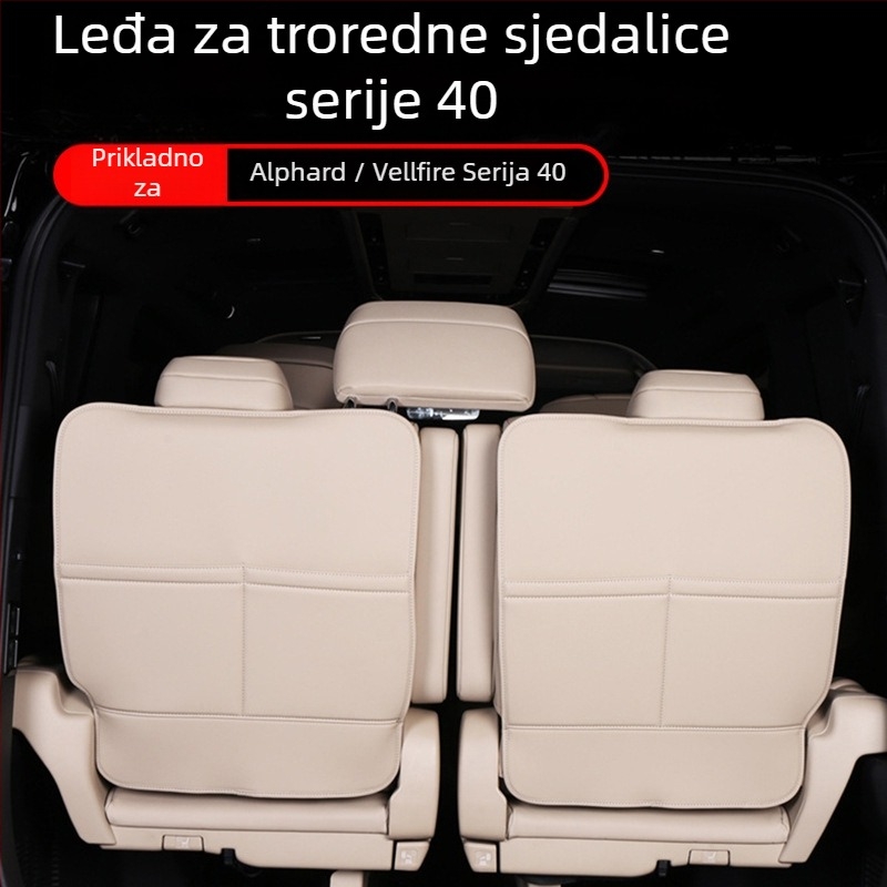 ALF40 Kožne stražnje naslonske jastučnice za Alphard/Vellfire – prednji, srednji i treći red, zaštita od prljavštine