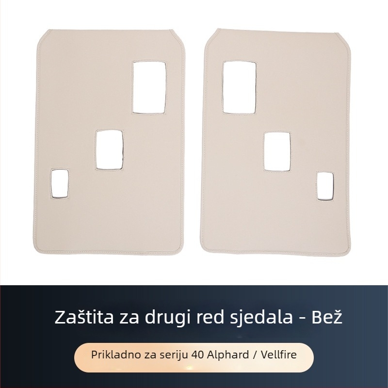 ALF40 Kožne stražnje naslonske jastučnice za Alphard/Vellfire – prednji, srednji i treći red, zaštita od prljavštine