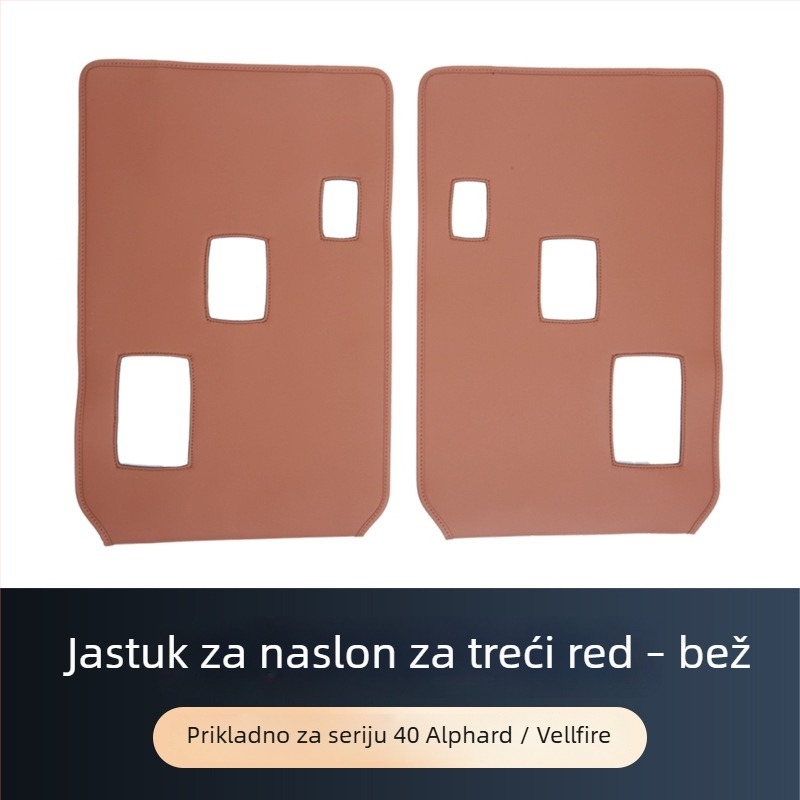 ALF40 Kožne stražnje naslonske jastučnice za Alphard/Vellfire – prednji, srednji i treći red, zaštita od prljavštine