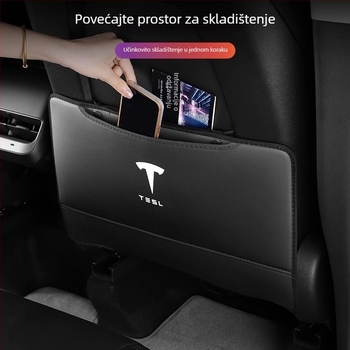 PU zaštitna podložka za stražnji naslon sjedala za Tesla Model Y3 – potpuno pokrivanje, zaštita od udarca nogom, izdržljivo unutrašnje, s logotipom