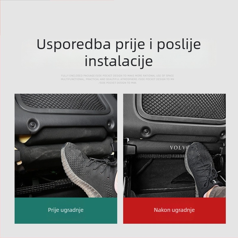 Stražnja pločica od nehrđajućeg čelika s anti-kick zaštitom za Volvo XC40, XC60 i S60, uzorak slova, sve sezone