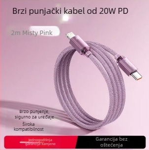 Toocki USB-C PD20W aluminijski kabel za podatke, s jednim krajem, brzo punjenje