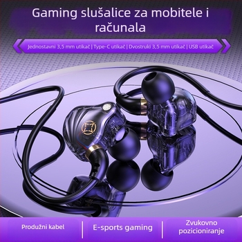 In-Ear žične slušalice s USB-C i 3,5 mm dvostrukim priključkom (mikrofon, 20–20000 Hz, duljina kabla 1,5–2,5 m)