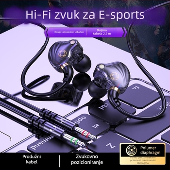 In-Ear žične slušalice s USB-C i 3,5 mm dvostrukim priključkom (mikrofon, 20–20000 Hz, duljina kabla 1,5–2,5 m)