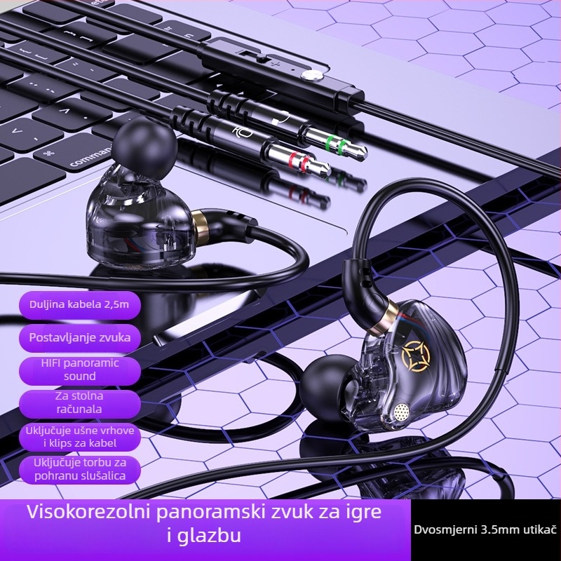 In-Ear žične slušalice s USB-C i 3,5 mm dvostrukim priključkom (mikrofon, 20–20000 Hz, duljina kabla 1,5–2,5 m)