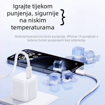 Pleteni USB-C–USB-C podatkovni kabel, 60W brzo punjenje, duljina 1–2 m, za Apple tablete