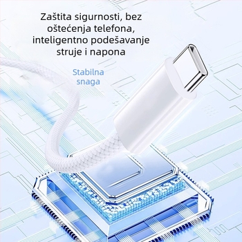 Pleteni USB-C–USB-C podatkovni kabel, 60W brzo punjenje, duljina 1–2 m, za Apple tablete