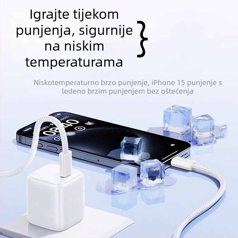 Pleteni USB-C–USB-C podatkovni kabel, 60W brzo punjenje, duljina 1–2 m, za Apple tablete