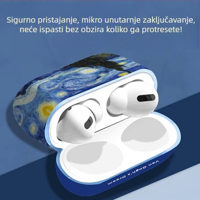 Zaštitno kućište za AirPods Pro 2 s dizajnom Van Gogh, mat silikon