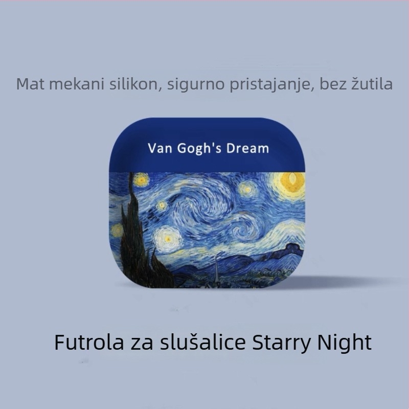 Zaštitno kućište za AirPods Pro 2 s dizajnom Van Gogh, mat silikon