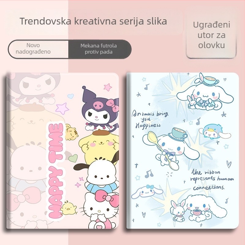 Silikonska zaštitna futrola za iPad Air 2 (2023), slatki dizajn od 10,9 inča, cartoon stil, kompatibilno s iPad Air 4/5 i iPad Pro 11 inča