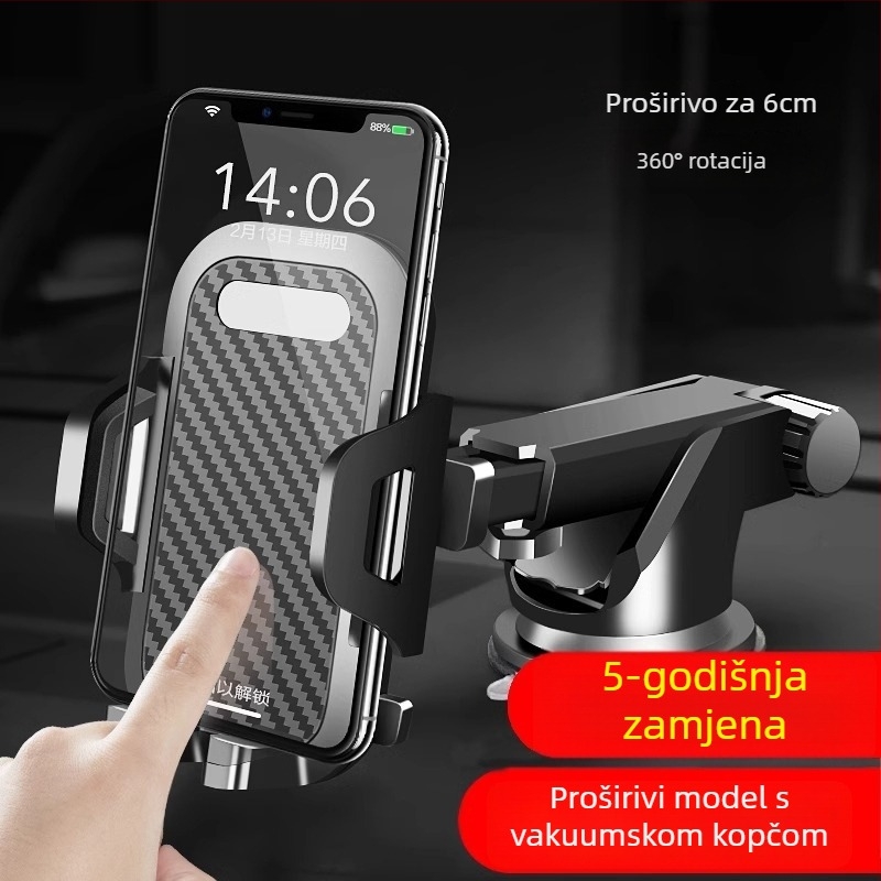 Držač za mobitel u automobilu za ventilaciju – kompatibilan s navigacijom, japanski stil (ABS plastika; model 2024; izuzetno stabilan)