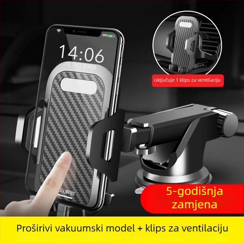 Držač za mobitel u automobilu za ventilaciju – kompatibilan s navigacijom, japanski stil (ABS plastika; model 2024; izuzetno stabilan)