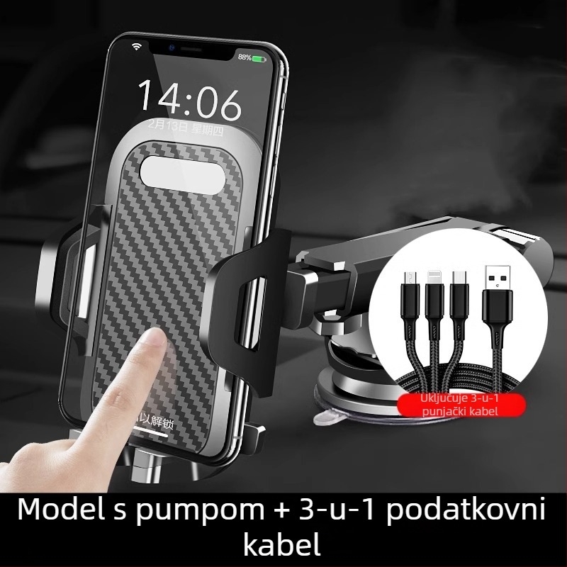 Držač za mobitel u automobilu za ventilaciju – kompatibilan s navigacijom, japanski stil (ABS plastika; model 2024; izuzetno stabilan)
