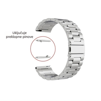 Haihan nehrđajući čelični kaiš za sat, kompatibilan s Apple Watch, Samsung, Huawei, Garmin i Casio; širina konektora 20/22 mm; težina 60 g; kopča s bucklom; poslovni stil
