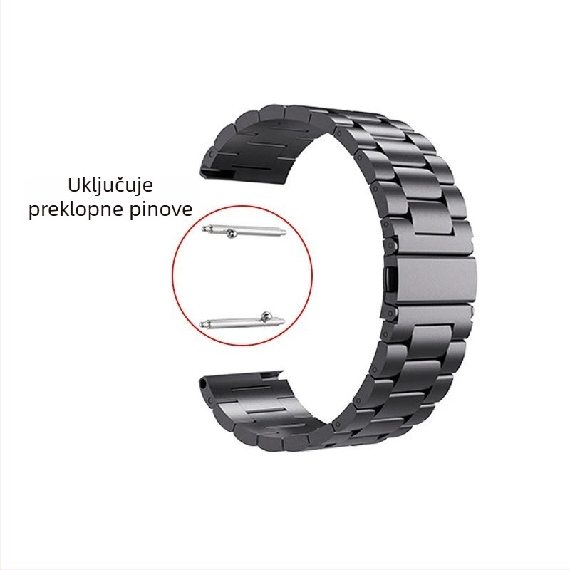Haihan nehrđajući čelični kaiš za sat, kompatibilan s Apple Watch, Samsung, Huawei, Garmin i Casio; širina konektora 20/22 mm; težina 60 g; kopča s bucklom; poslovni stil