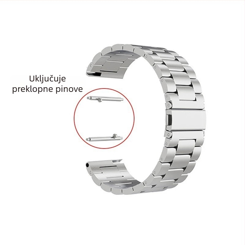 Haihan nehrđajući čelični kaiš za sat, kompatibilan s Apple Watch, Samsung, Huawei, Garmin i Casio; širina konektora 20/22 mm; težina 60 g; kopča s bucklom; poslovni stil