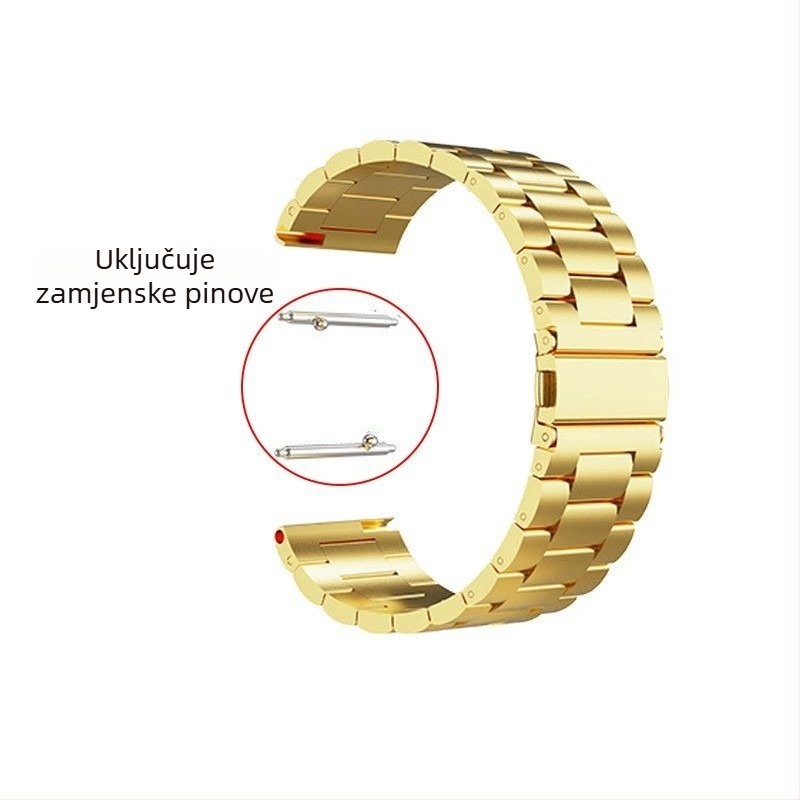 Haihan nehrđajući čelični kaiš za sat, kompatibilan s Apple Watch, Samsung, Huawei, Garmin i Casio; širina konektora 20/22 mm; težina 60 g; kopča s bucklom; poslovni stil