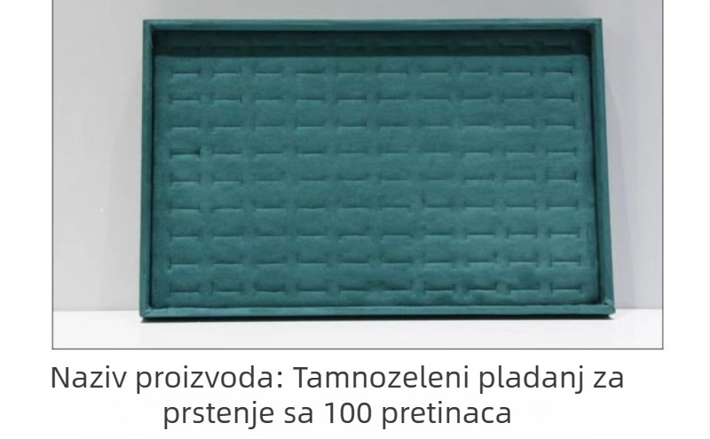 Kvadrasti stalak za izlaganje nakita s flanelnom podstavom i drvenim kućištem, za narukvice, prstene, naušnice i privjeske.
