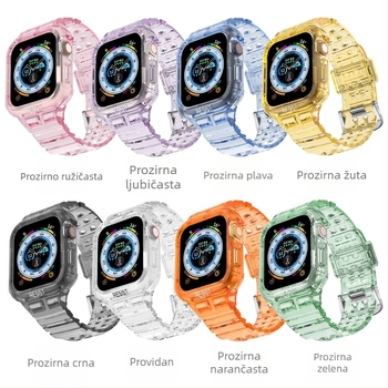 Prozirni TPU remen za Apple Watch, jednodijelni dizajn, kompatibilan s 38/40/41 mm i 42/44/45 mm