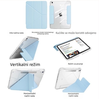 Zaštitna torbica s odvojivim pretincom za olovku, kompatibilna s Air 6, iPad Pro 12.9, Huawei 11 i Apple tabletima, akrilni završetak, ploski dizajn, 10.2 inča