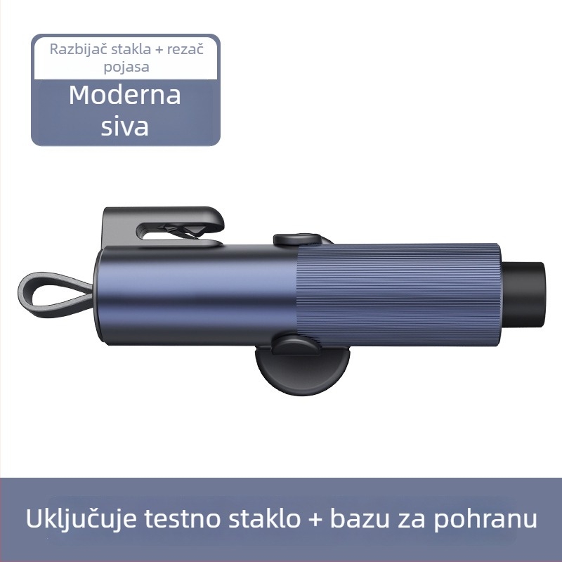 Automobilski višenamjenski sigurnosni čekić s iglom za probijanje prozora i rezačem za kaiš, aluminijska legura, 110 g, porijeklo Guangdong, marka Fawn running