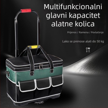 Kolica za alat s platnenom torbom - izdržljiva, otporna na habanje, dodatno debela, velika zapremina, za električare