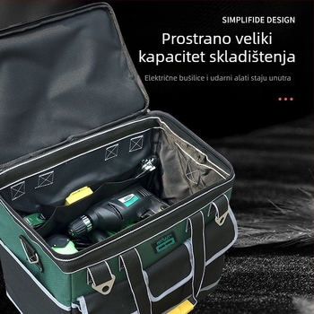 Kolica za alat s platnenom torbom - izdržljiva, otporna na habanje, dodatno debela, velika zapremina, za električare