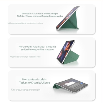 Višestruko sklopiva silikonska mekana futrola s držačem za iPad Pro 12.9/11 i 9.7 inča