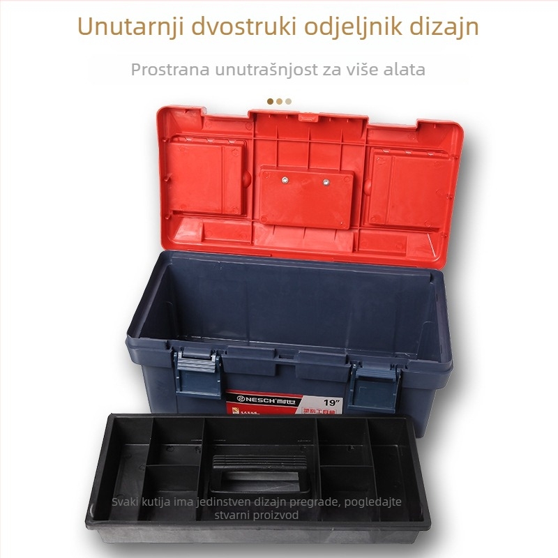 Plastična kutija za alate – dvostruki sloj debelog dizajna, za skladištenje alata, okvir: plast/metal, porijeklo: Shandong