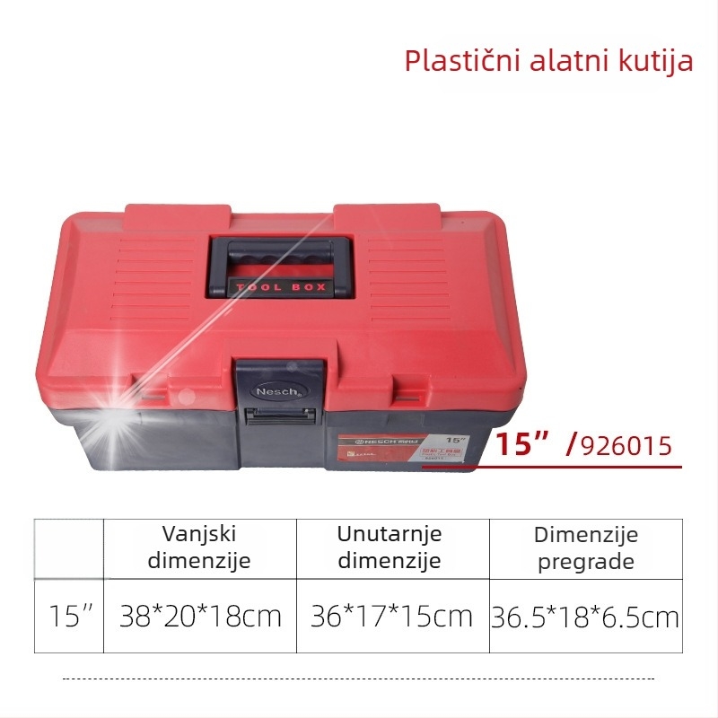Plastična kutija za alate – dvostruki sloj debelog dizajna, za skladištenje alata, okvir: plast/metal, porijeklo: Shandong
